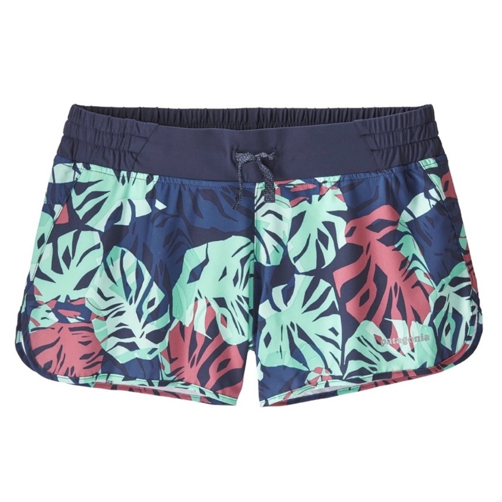 Patagonia Nine Trails Running Shorts Tarkine Fern Navy Sz M